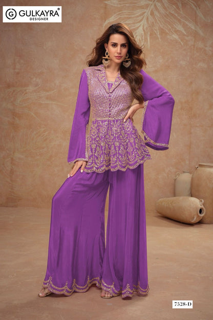 Dilkash Gulkayra Designer Chinon Top Bottom Set Wholesaler