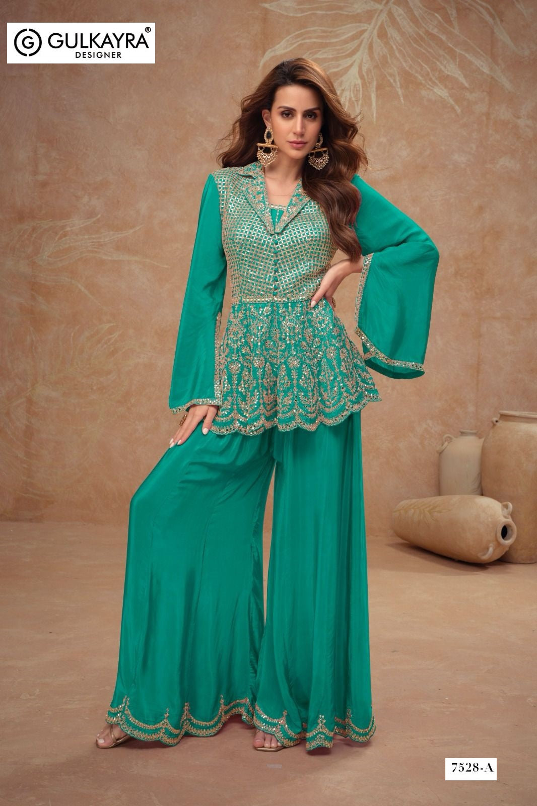 Dilkash Gulkayra Designer Chinon Top Bottom Set Wholesaler