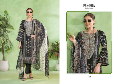 Dilkash Vol 2 Black And White Rumeha Cotton Karachi Salwar Suits Wholesale Price