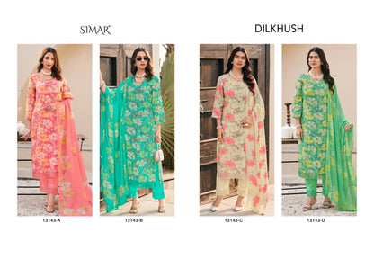 Dilkhush 13143 Simar Mal Pant Style Suits Wholesale