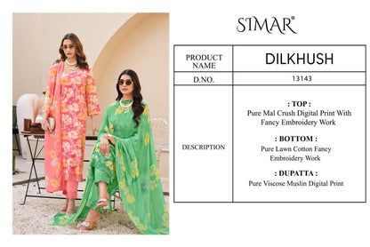 Dilkhush 13143 Simar Mal Pant Style Suits Wholesale