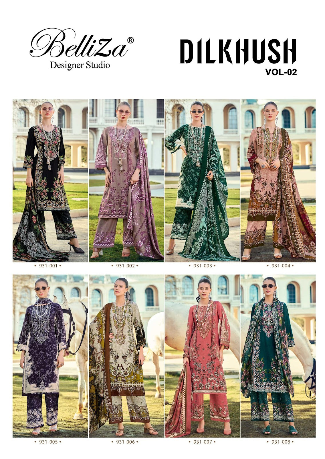 Dilkhush Vol 2 Belliza Designer Studio Viscose Rayon Karachi Salwar Suits Exporter India