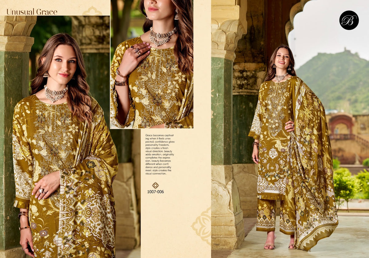 Dilkhush Vol 6 Belliza Designer Studio Viscose Rayon Karachi Salwar Suits Wholesaler Gujarat