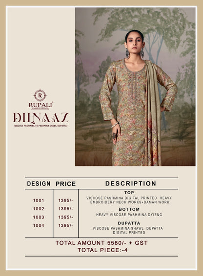 Dilnaaz Rupali Viscose Pashmina Suits Wholesale Rate