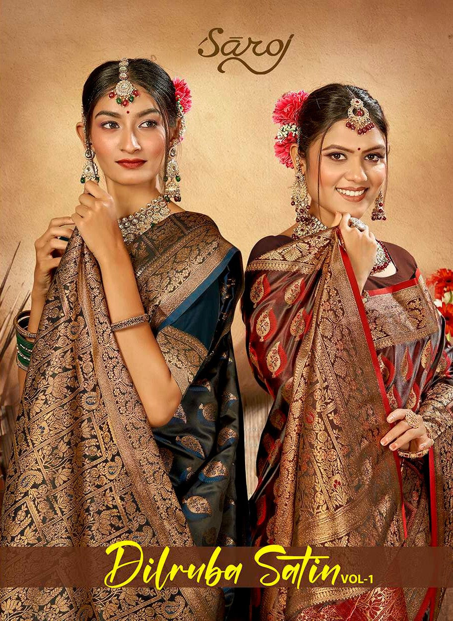 Dilruba Satin Vol 1 Saroj Silk Sarees Exporter