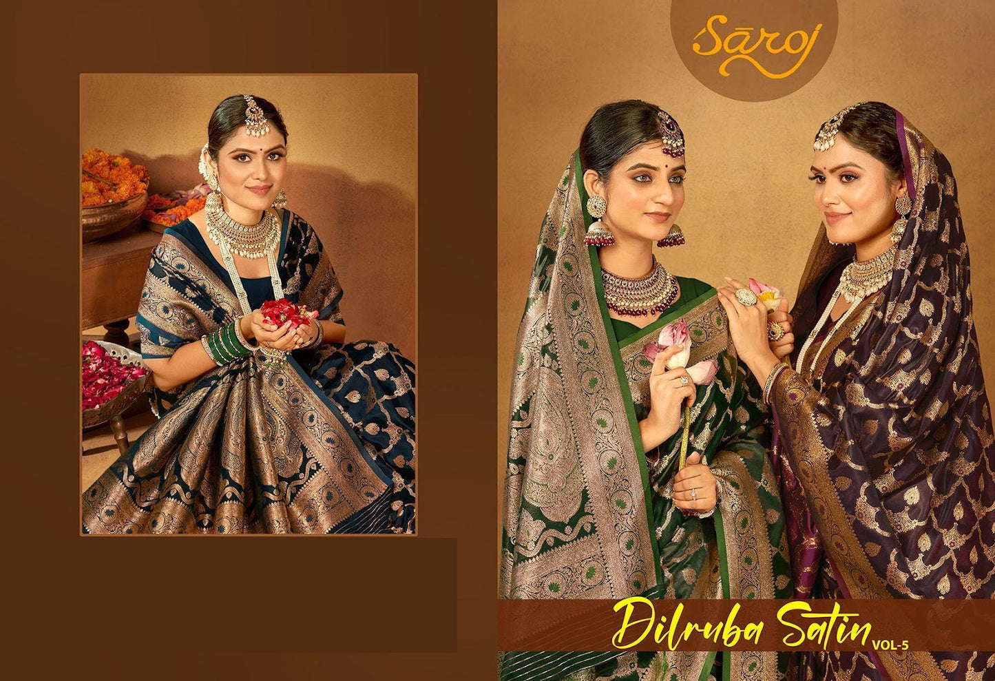 Dilruba Satin Vol 5 Saroj Silk Sarees Wholesaler Gujarat