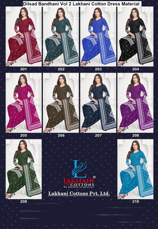 Dilsad Bandhani Vol 2 Lakhani Cotton Dress Material Manufacturer Gujarat