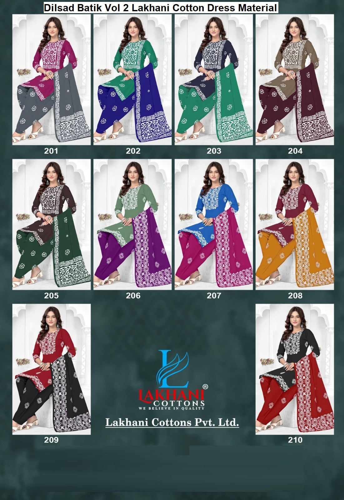 Dilsad Batik Vol 2 Lakhani Cotton Dress Material Supplier Gujarat