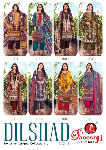 Dilshad Vol 1 Ganeshji Cotton Karachi Salwar Suits Supplier India