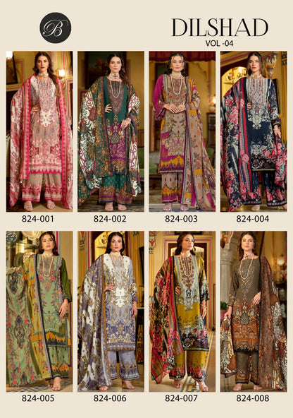 Dilshad Vol 4 Belliza Designer Studio Viscose Rayon Karachi Salwar Suits Exporter Gujarat