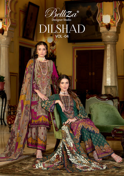 Dilshad Vol 4 Belliza Designer Studio Viscose Rayon Karachi Salwar Suits Exporter Gujarat