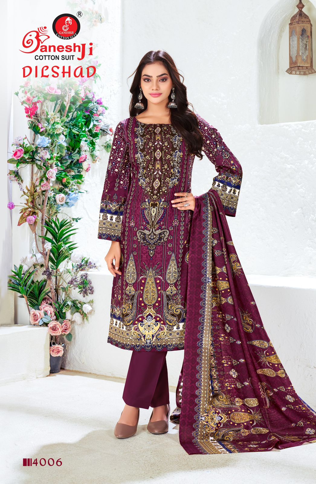 Dilshad Vol 4 Ganeshji Cotton Karachi Salwar Suits Exporter