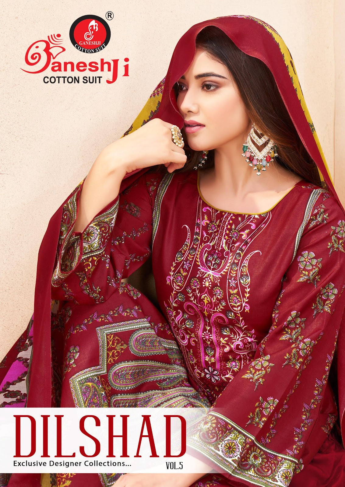 Dilshad Vol 5 Ganeshji Pure Cotton Karachi Salwar Suits Wholesaler India