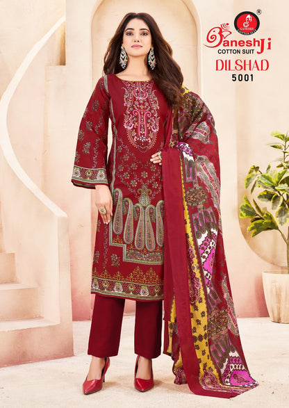 Dilshad Vol 5 Ganeshji Pure Cotton Karachi Salwar Suits Wholesaler India