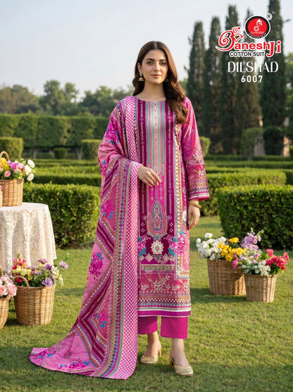 Dilshad Vol 6 Ganeshji Mix Cotton Karachi Salwar Suits Exporter