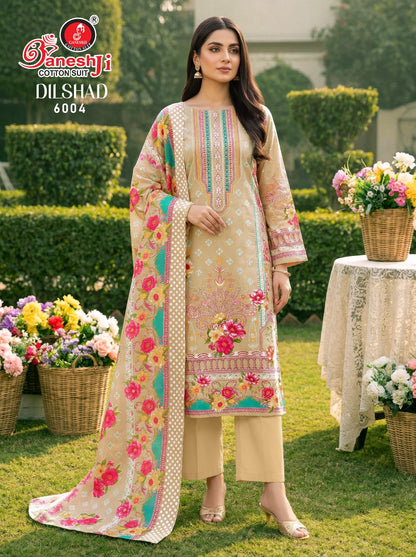 Dilshad Vol 6 Ganeshji Mix Cotton Karachi Salwar Suits Exporter