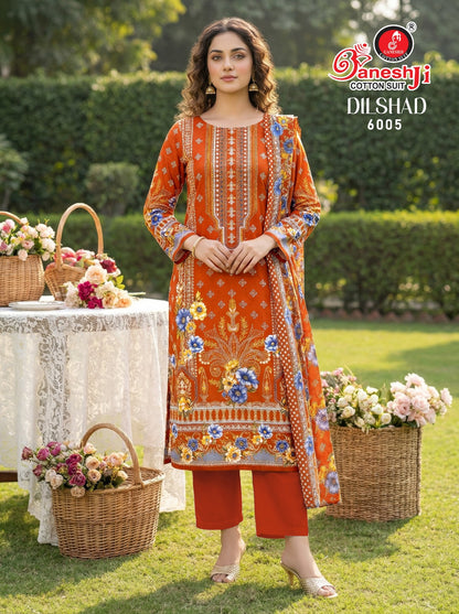 Dilshad Vol 6 Ganeshji Mix Cotton Karachi Salwar Suits Exporter