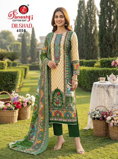 Dilshad Vol 6 Ganeshji Mix Cotton Karachi Salwar Suits Exporter