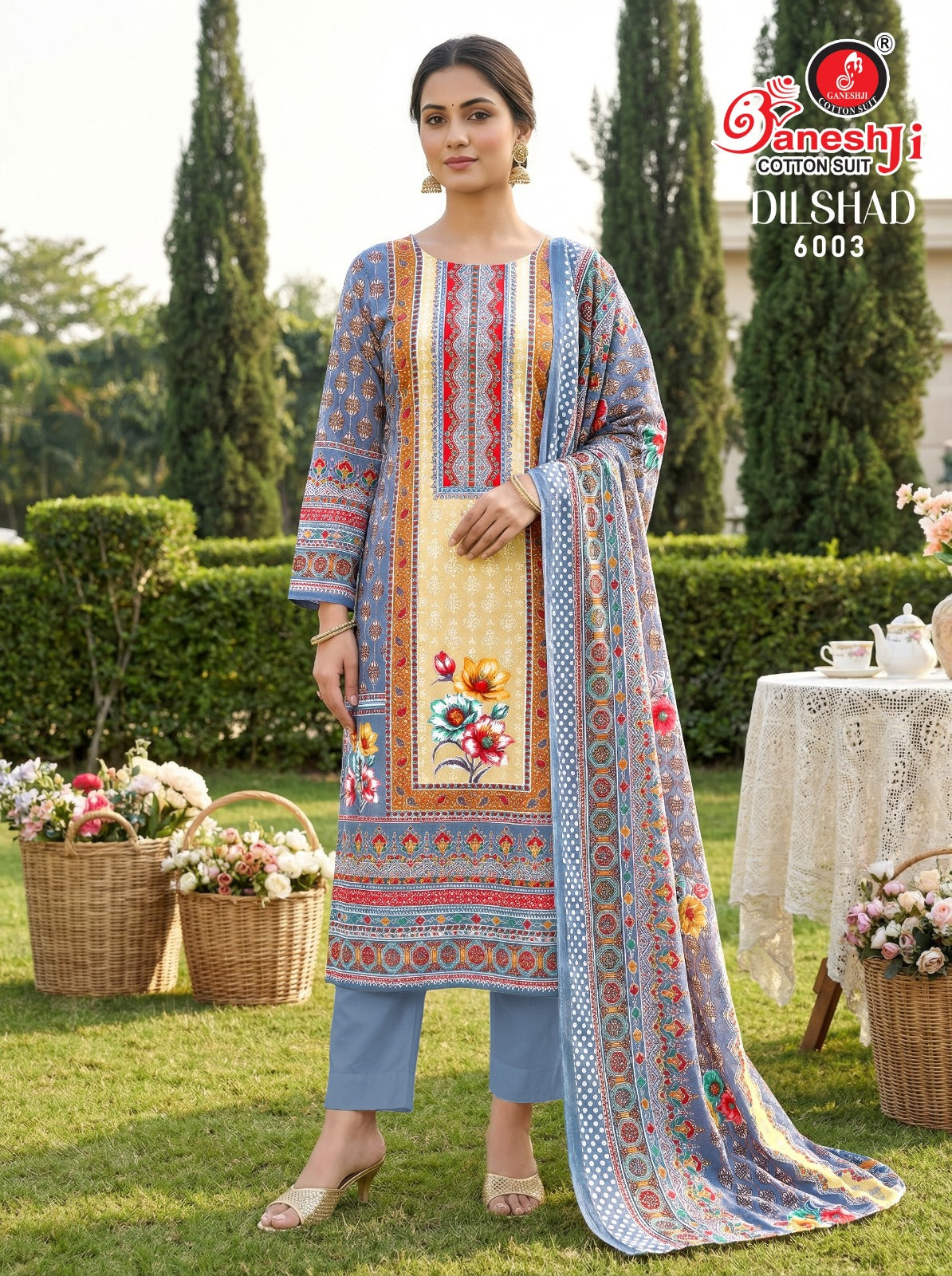 Dilshad Vol 6 Ganeshji Mix Cotton Karachi Salwar Suits Exporter