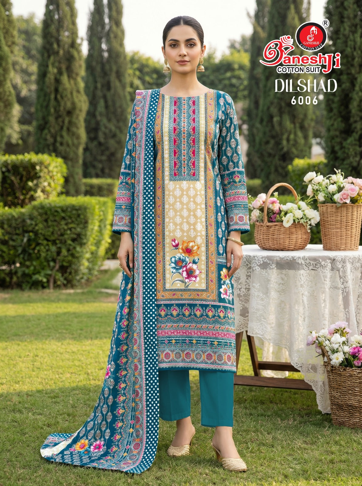 Dilshad Vol 6 Ganeshji Mix Cotton Karachi Salwar Suits Exporter