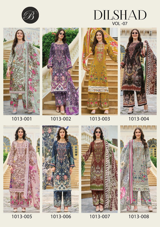Dilshad Vol 7 Belliza Designer Studio Viscose Rayon Karachi Salwar Suits Supplier Ahmedabad