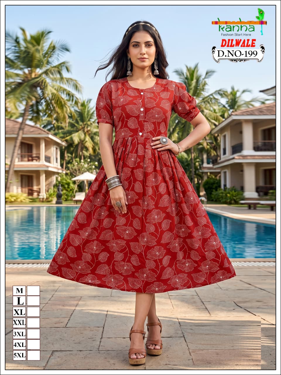 Dilwale Kanha Liva Reyon Anarkali Kurtis Exporter India