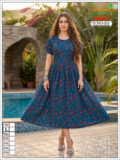 Dilwale Kanha Liva Reyon Anarkali Kurtis Exporter India