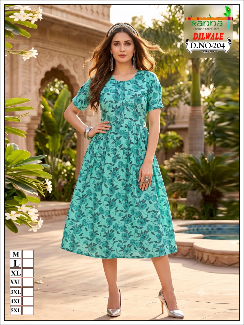 Dilwale Kanha Liva Reyon Anarkali Kurtis Exporter India