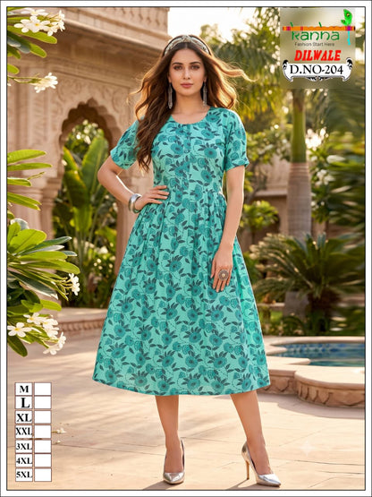 Dilwale Kanha Liva Reyon Anarkali Kurtis Exporter India