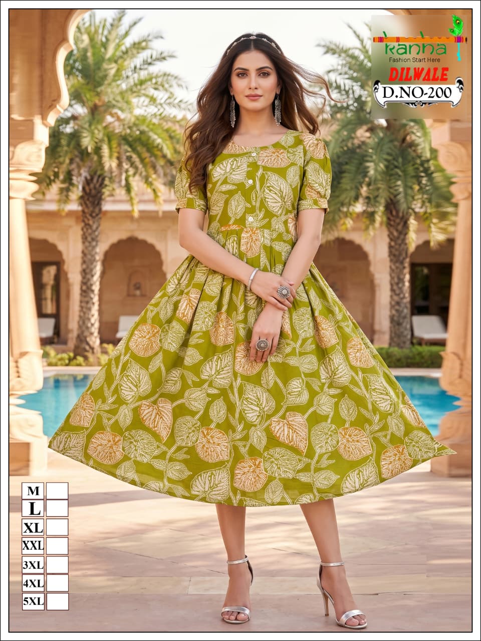 Dilwale Kanha Liva Reyon Anarkali Kurtis Exporter India