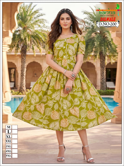Dilwale Kanha Liva Reyon Anarkali Kurtis Exporter India