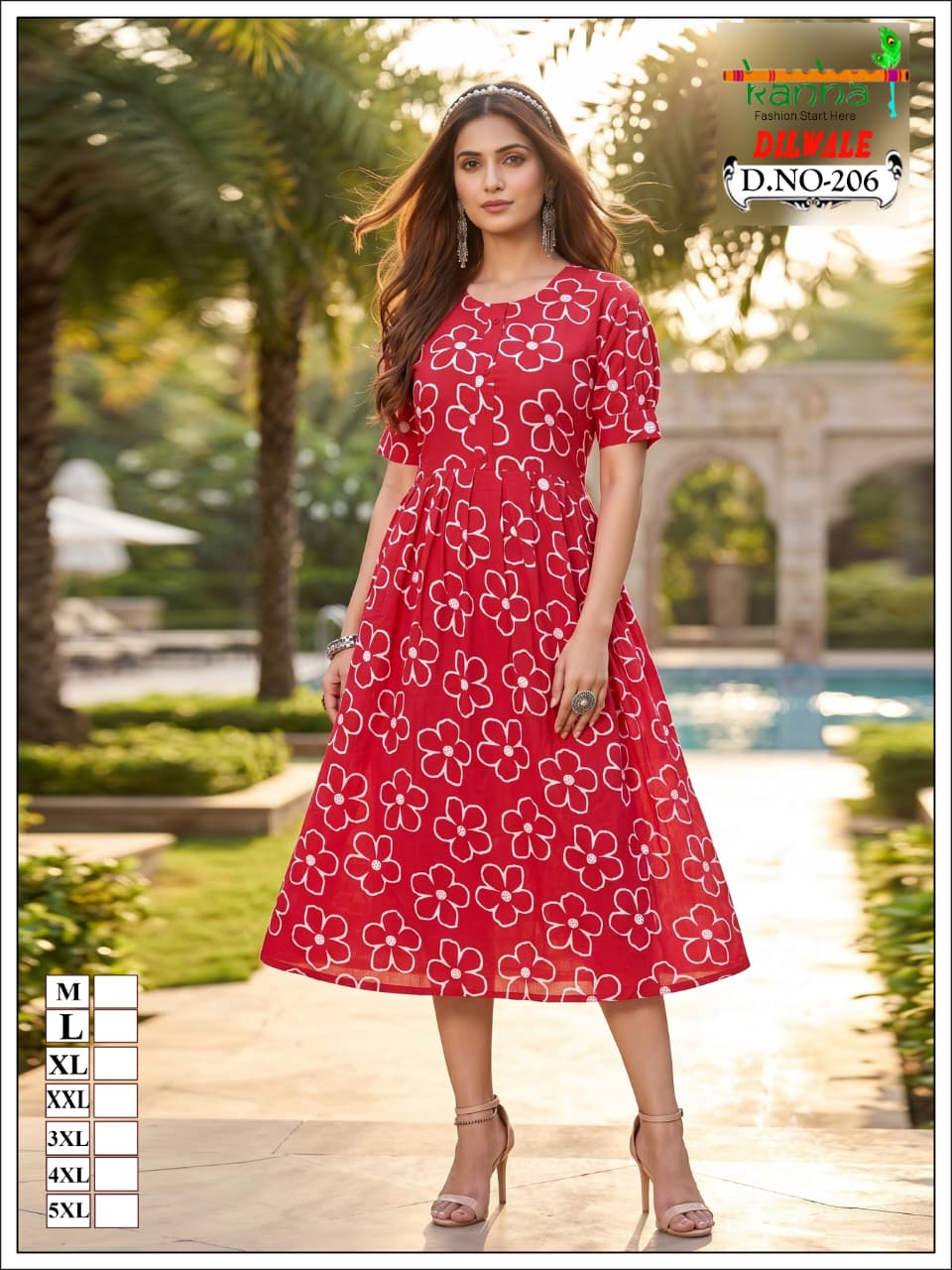 Dilwale Kanha Liva Reyon Anarkali Kurtis Exporter India
