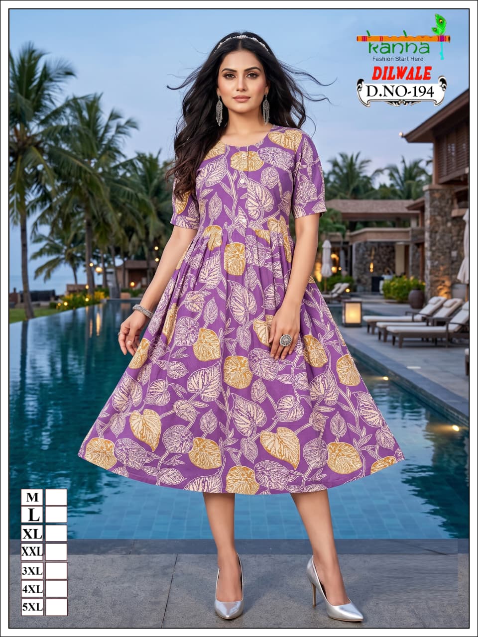 Dilwale Kanha Liva Reyon Anarkali Kurtis Exporter India