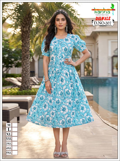 Dilwale Kanha Liva Reyon Anarkali Kurtis Exporter India