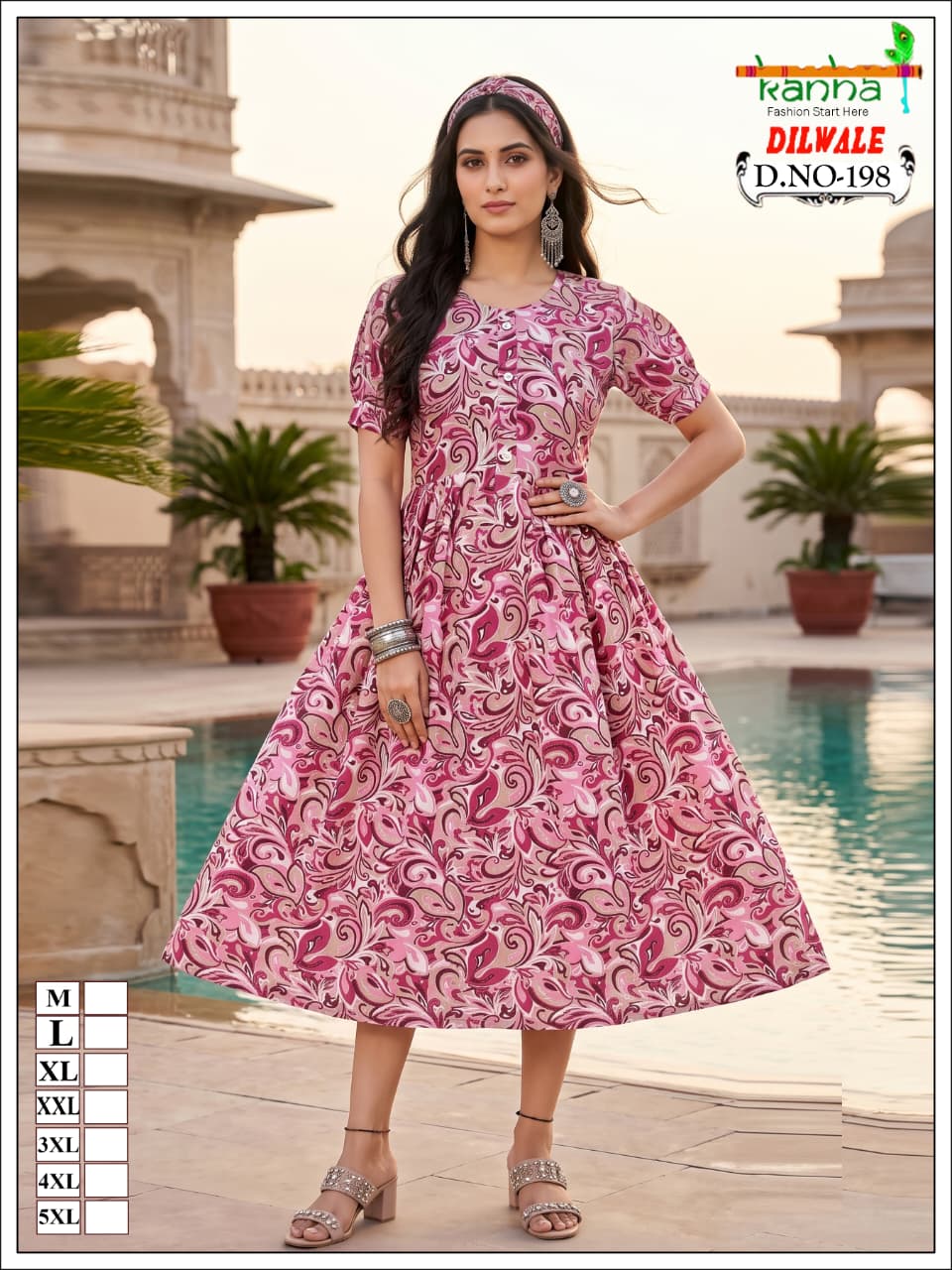 Dilwale Kanha Liva Reyon Anarkali Kurtis Exporter India