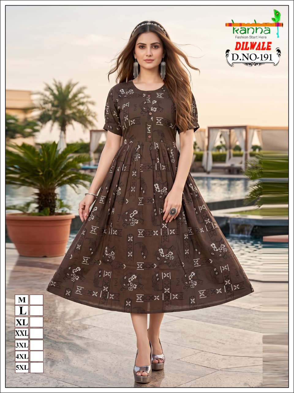 Dilwale Kanha Liva Reyon Anarkali Kurtis Exporter India
