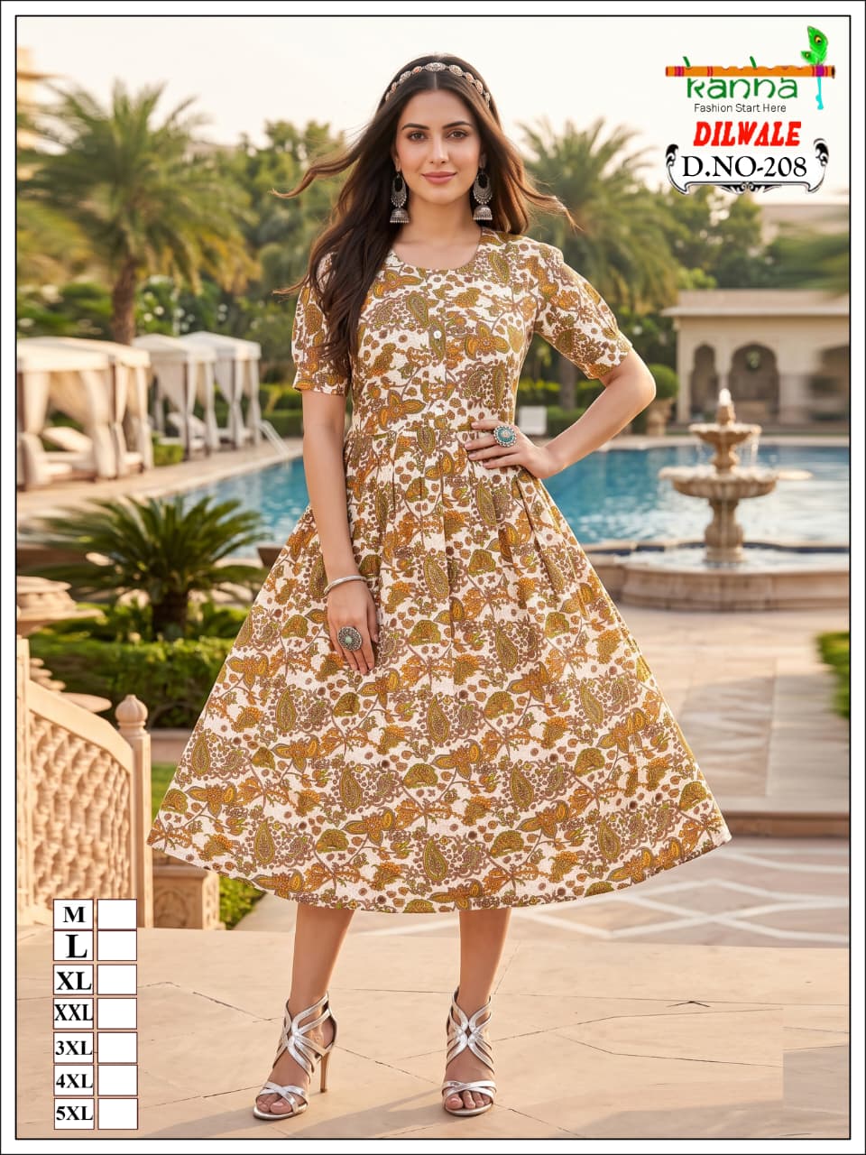 Dilwale Kanha Liva Reyon Anarkali Kurtis Exporter India