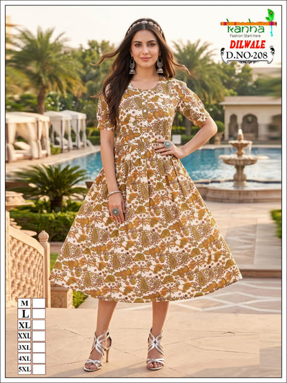 Dilwale Kanha Liva Reyon Anarkali Kurtis Exporter India