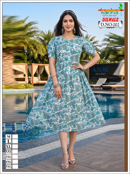Dilwale Kanha Liva Reyon Anarkali Kurtis Exporter India