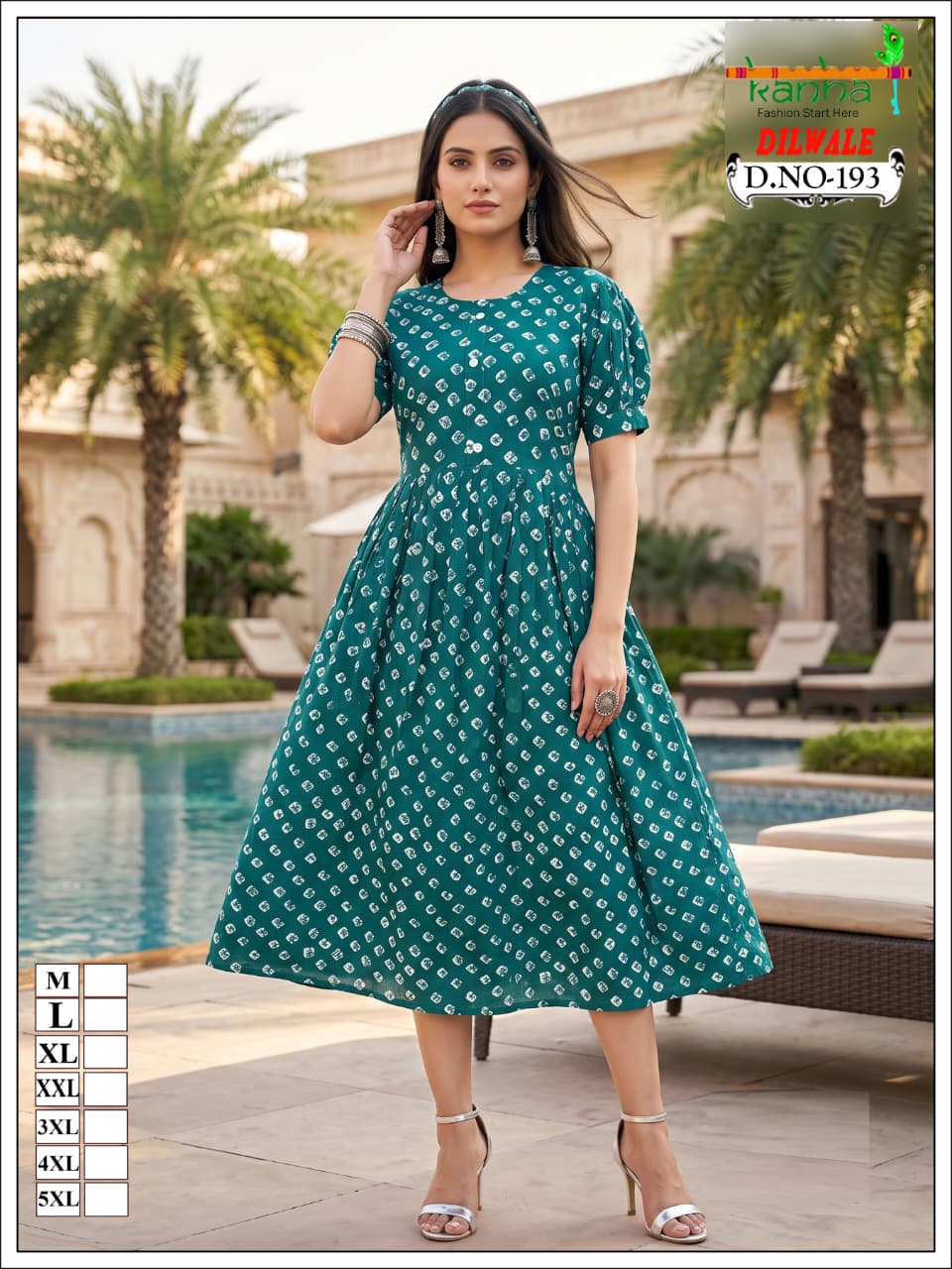 Dilwale Kanha Liva Reyon Anarkali Kurtis Exporter India