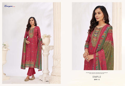 Dimple Sargam Prints Muslin Pant Style Suits Manufacturer Gujarat