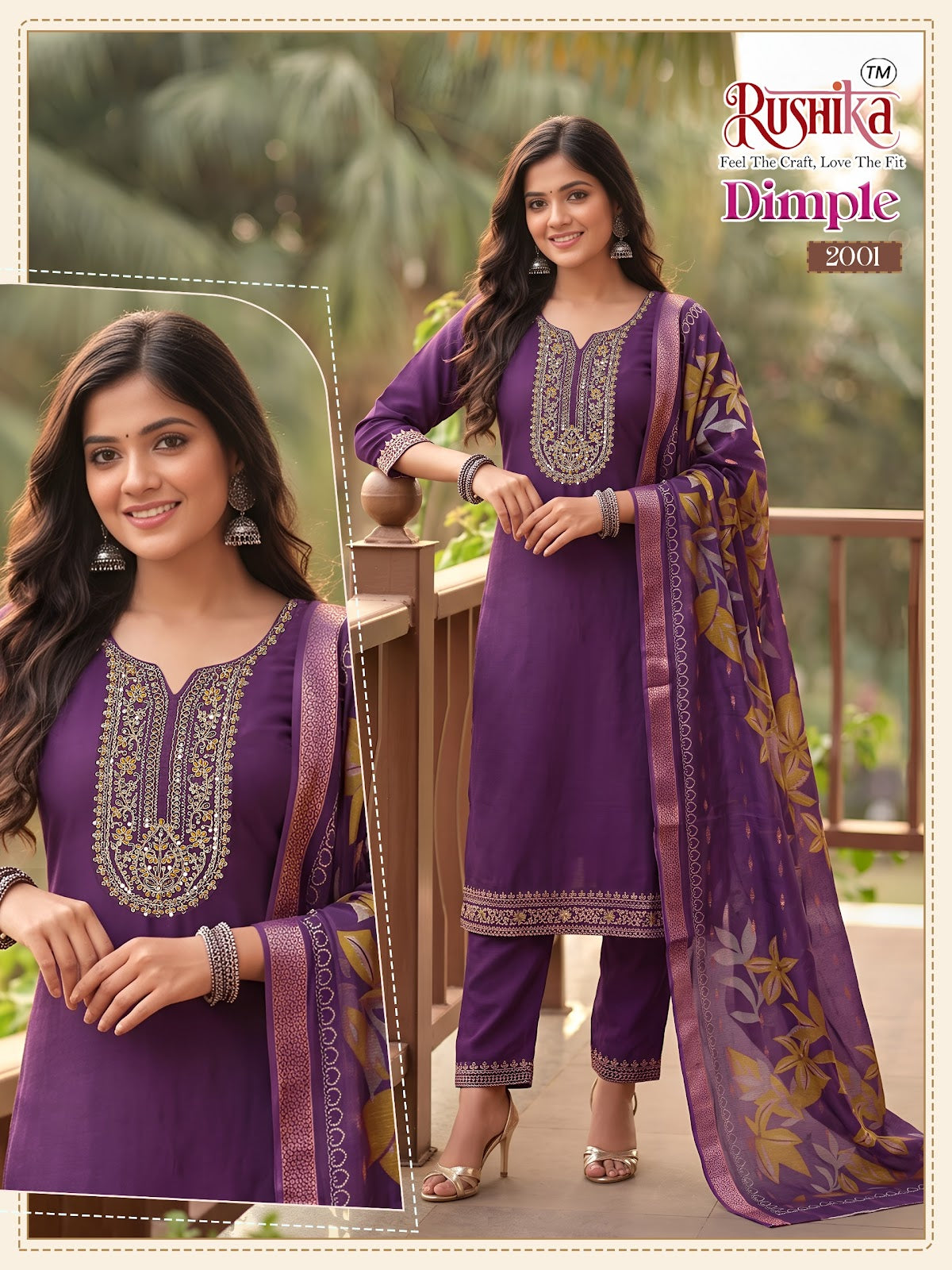 Dimple Vol 2 Rushika Vichitra Silk Readymade Pant Style Suits Wholesale Price