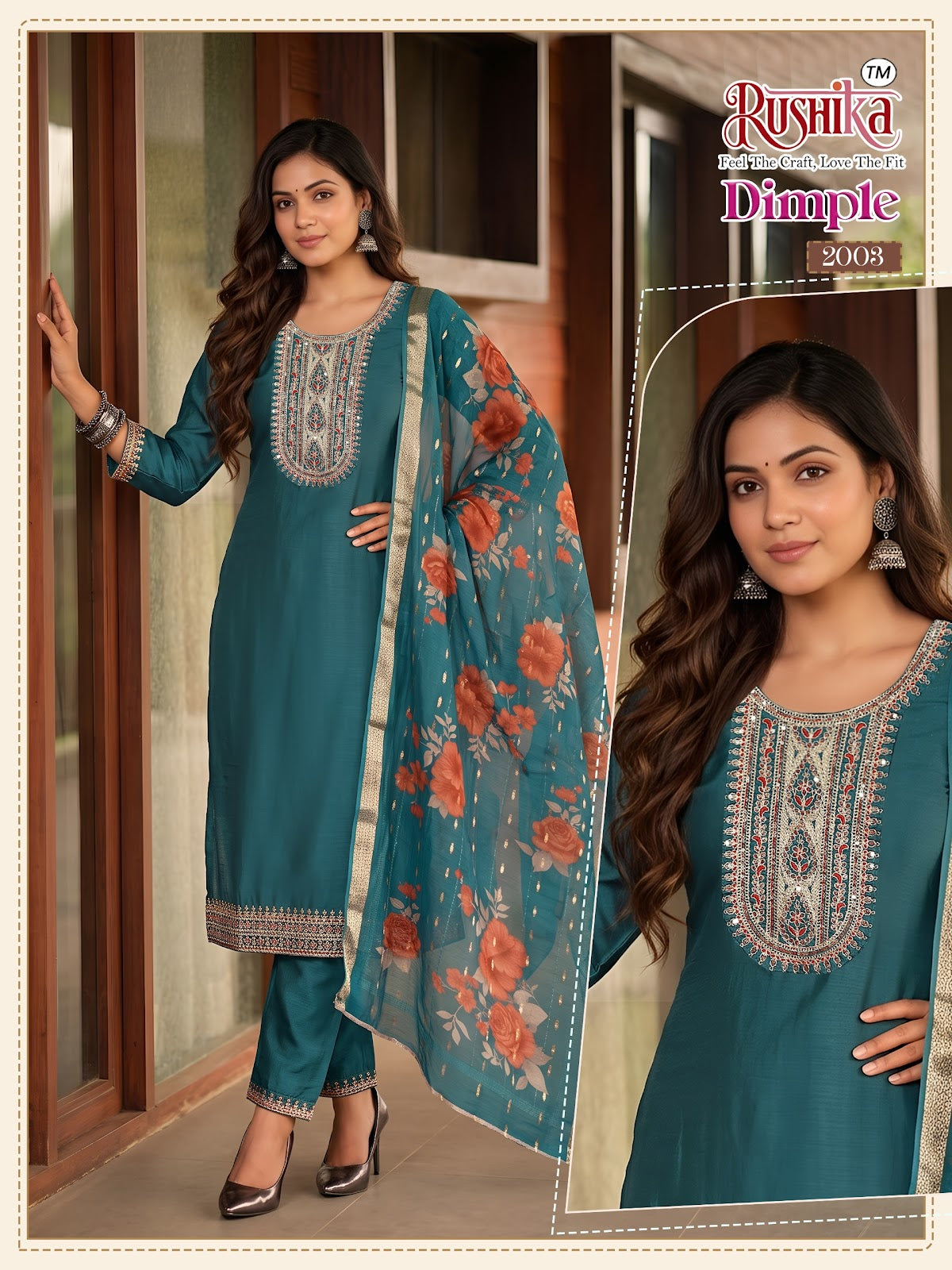 Dimple Vol 2 Rushika Vichitra Silk Readymade Pant Style Suits Wholesale Price