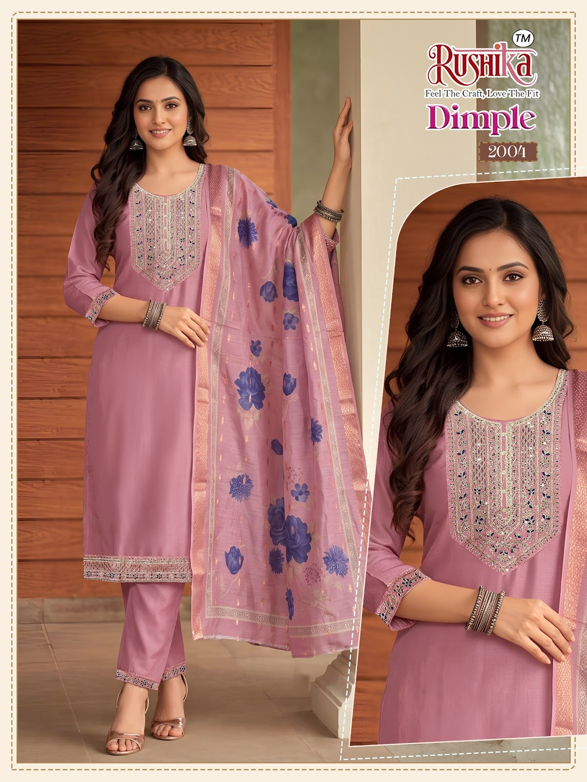Dimple Vol 2 Rushika Vichitra Silk Readymade Pant Style Suits Wholesale Price
