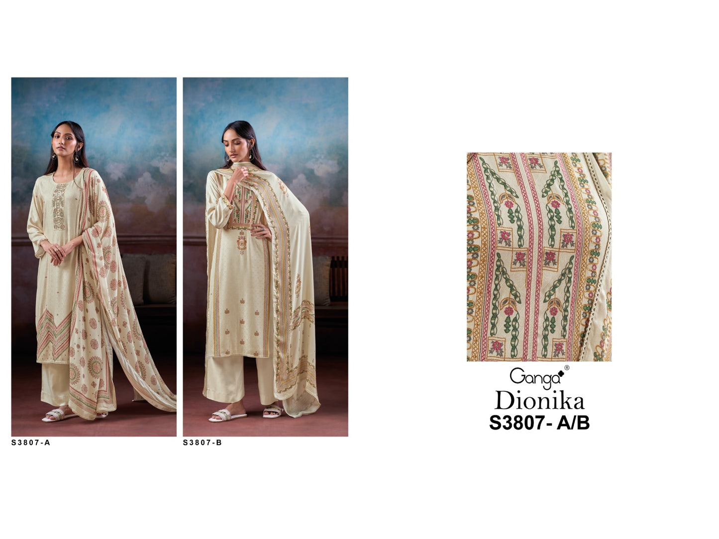 Dionika 3807 Ganga Pashmina Suits Wholesale Price