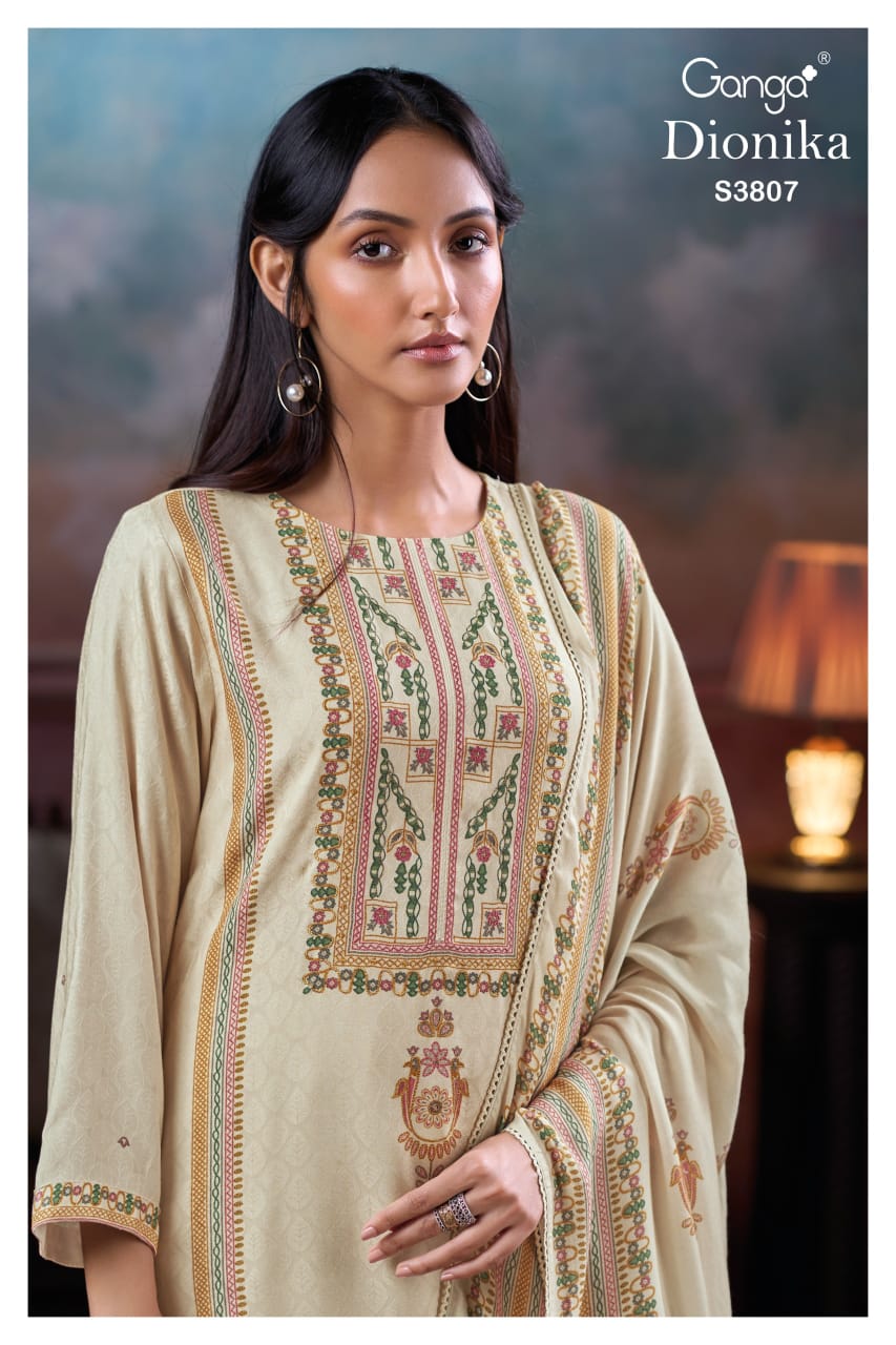 Dionika 3807 Ganga Pashmina Suits Wholesale Price