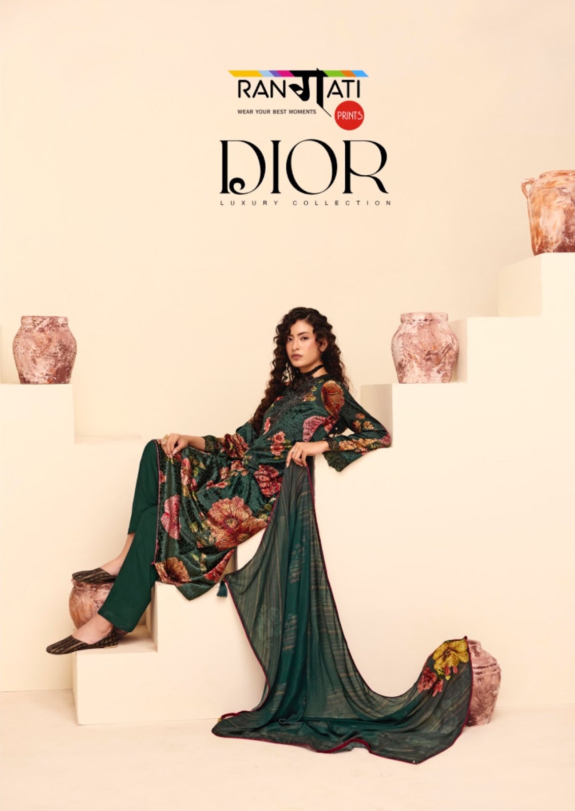 Dior Rangati Prints Velvet Suits Wholesaler Gujarat