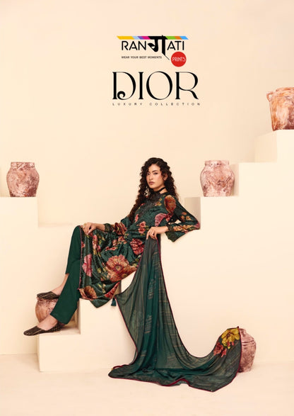 Dior Rangati Prints Velvet Suits Wholesaler Gujarat