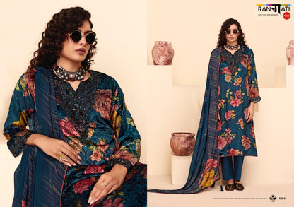 Dior Rangati Prints Velvet Suits Wholesaler Gujarat