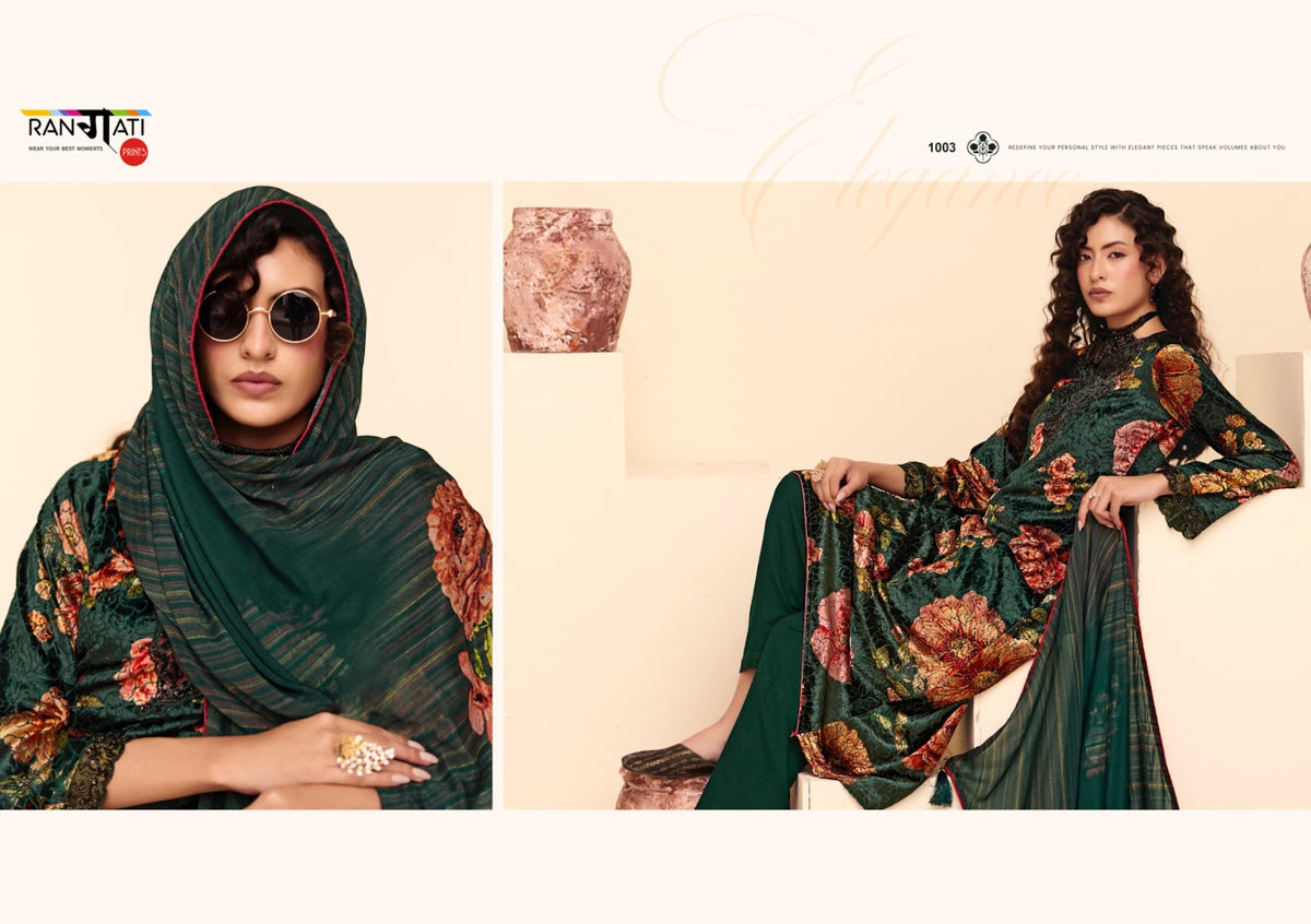 Dior Rangati Prints Velvet Suits Wholesaler Gujarat